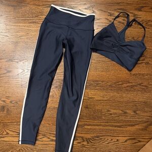 TNA Golden Navy Leggings and Sports Bra - Size 4/Small